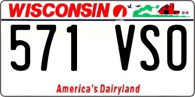 WI license plate 571VSO