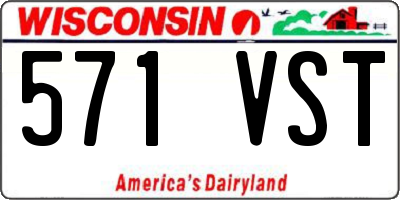 WI license plate 571VST