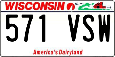 WI license plate 571VSW