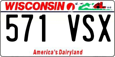 WI license plate 571VSX