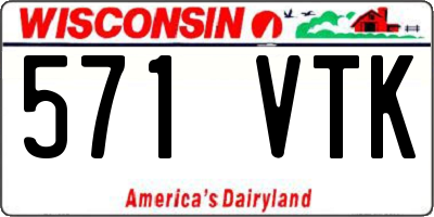 WI license plate 571VTK