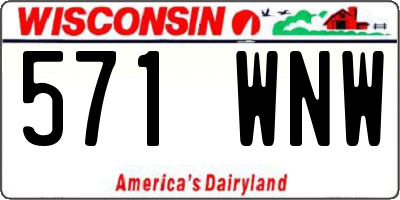 WI license plate 571WNW