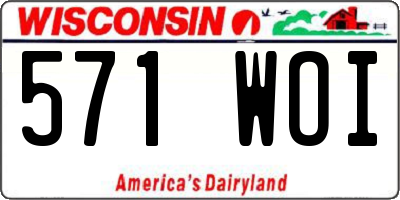 WI license plate 571WOI