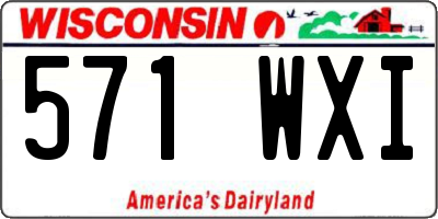 WI license plate 571WXI