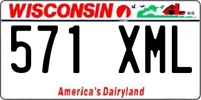 WI license plate 571XML