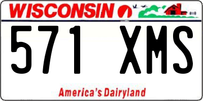 WI license plate 571XMS