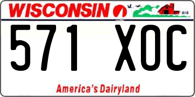 WI license plate 571XOC