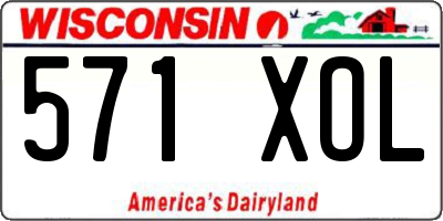 WI license plate 571XOL