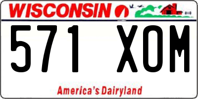 WI license plate 571XOM