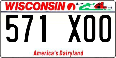 WI license plate 571XOO