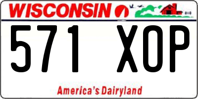 WI license plate 571XOP