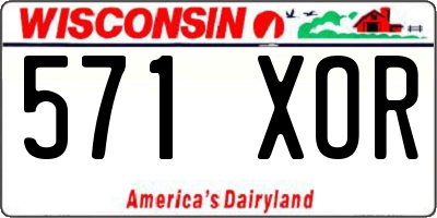 WI license plate 571XOR