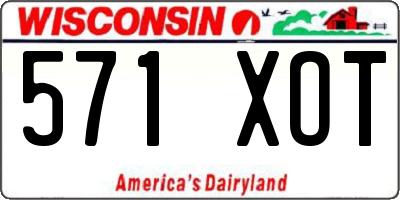 WI license plate 571XOT
