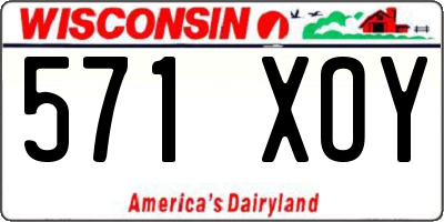 WI license plate 571XOY
