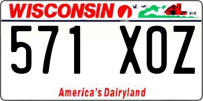 WI license plate 571XOZ