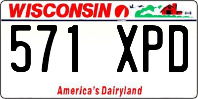 WI license plate 571XPD