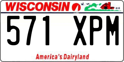 WI license plate 571XPM