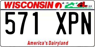 WI license plate 571XPN
