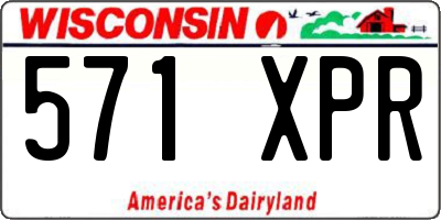WI license plate 571XPR