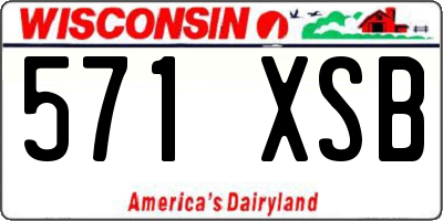 WI license plate 571XSB
