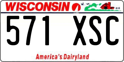 WI license plate 571XSC