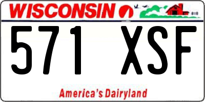 WI license plate 571XSF