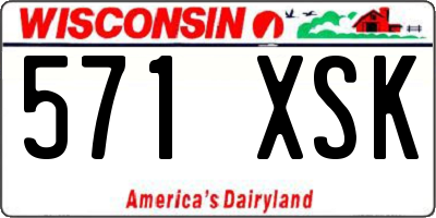 WI license plate 571XSK