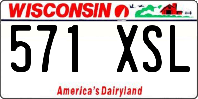 WI license plate 571XSL