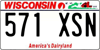 WI license plate 571XSN