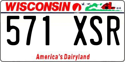 WI license plate 571XSR