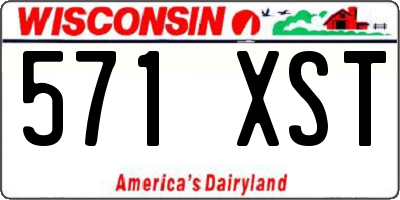 WI license plate 571XST