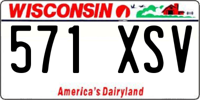 WI license plate 571XSV