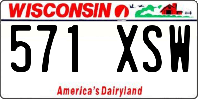 WI license plate 571XSW