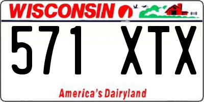 WI license plate 571XTX
