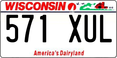 WI license plate 571XUL