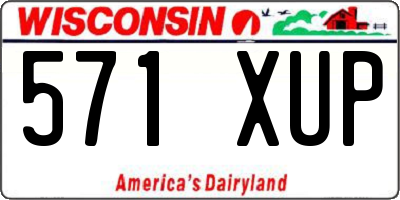 WI license plate 571XUP