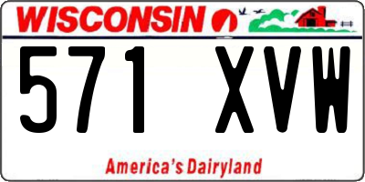 WI license plate 571XVW