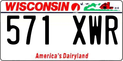 WI license plate 571XWR