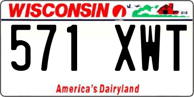 WI license plate 571XWT