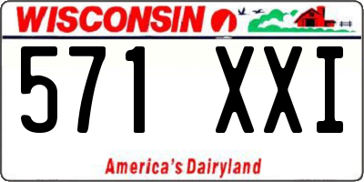 WI license plate 571XXI