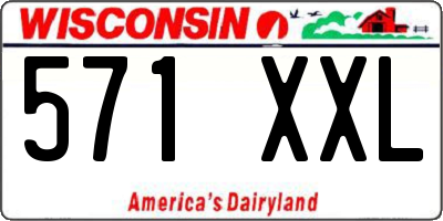 WI license plate 571XXL