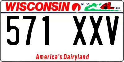 WI license plate 571XXV