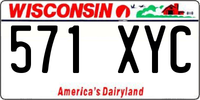 WI license plate 571XYC