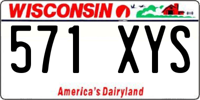 WI license plate 571XYS