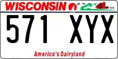 WI license plate 571XYX