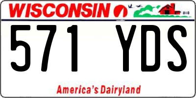 WI license plate 571YDS