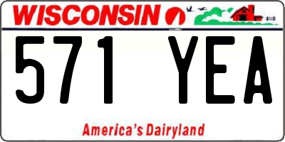 WI license plate 571YEA