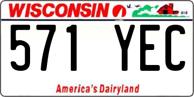 WI license plate 571YEC