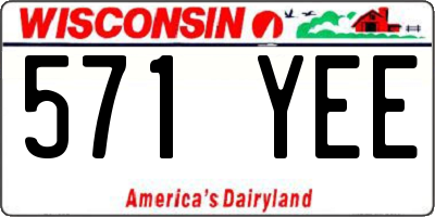 WI license plate 571YEE