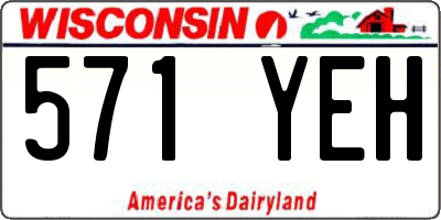 WI license plate 571YEH